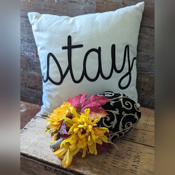 Autumn Throw Pillow and Stuffed Floral Pumpkin Set - Picture 3 of 12